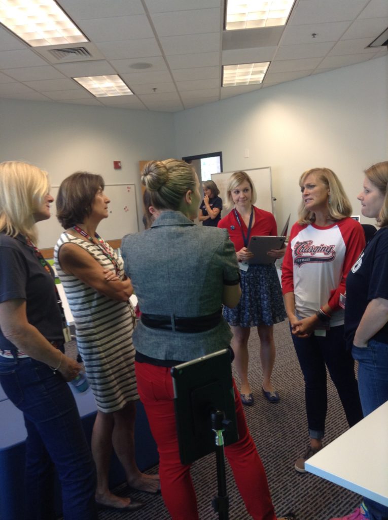 Lower School teachers exploring the new Thinkerspace