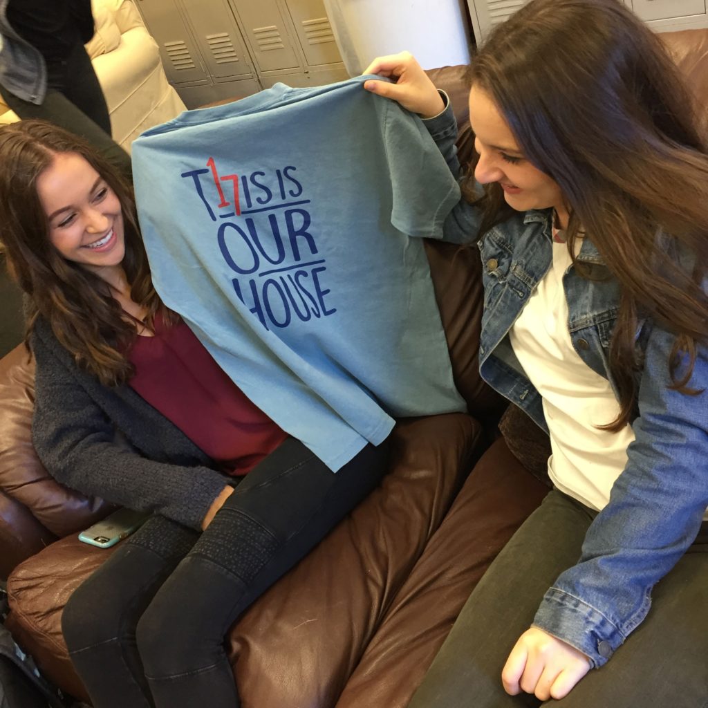 Providence Day seniors admire their new class shirts as their time at PD winds down. It is inspiring to all underclassman to see what they have accomplished and where they are headed in the future.